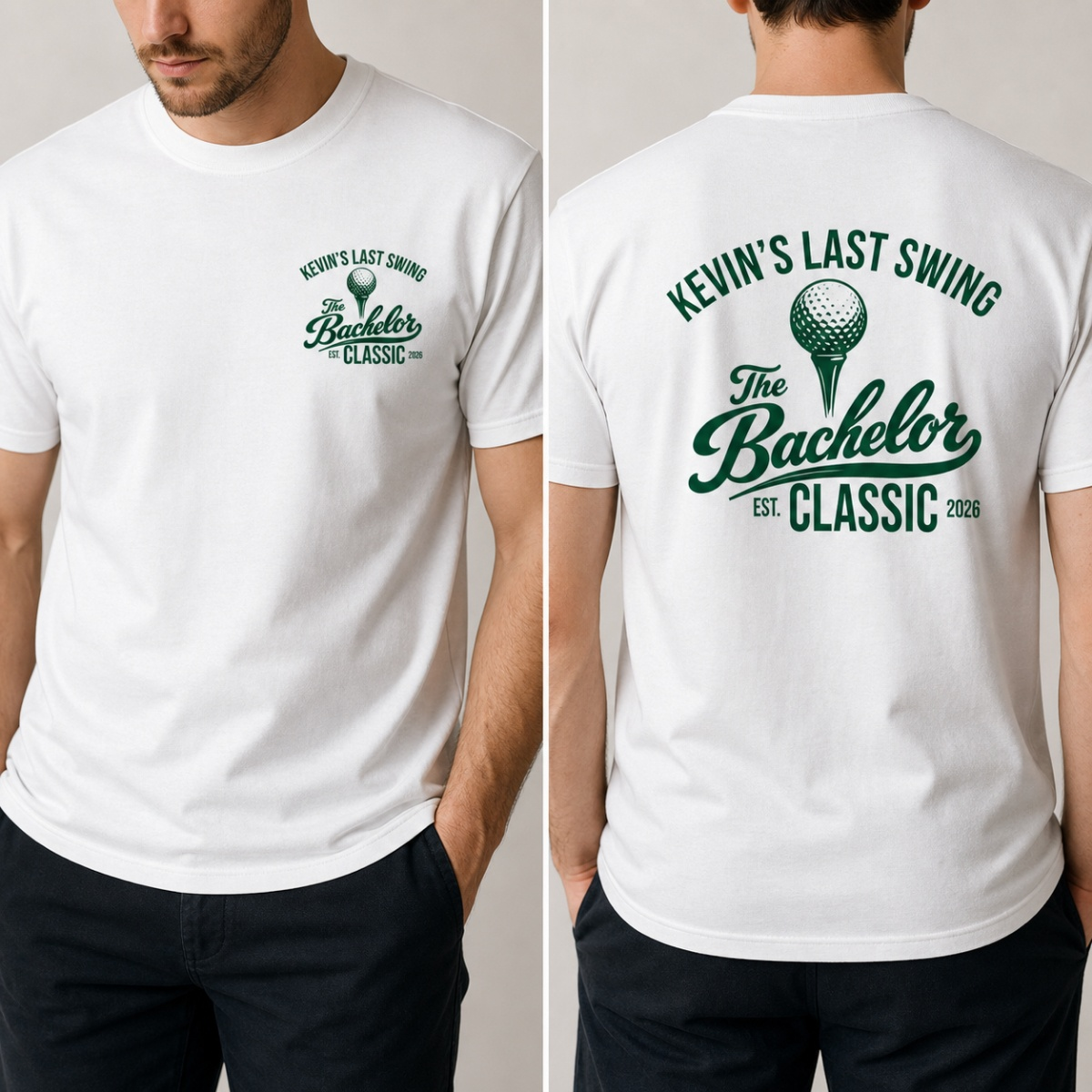 The Bachelor Classic Funny Custom Bachelor Party Golf Men's T-Shirt - Hero-0