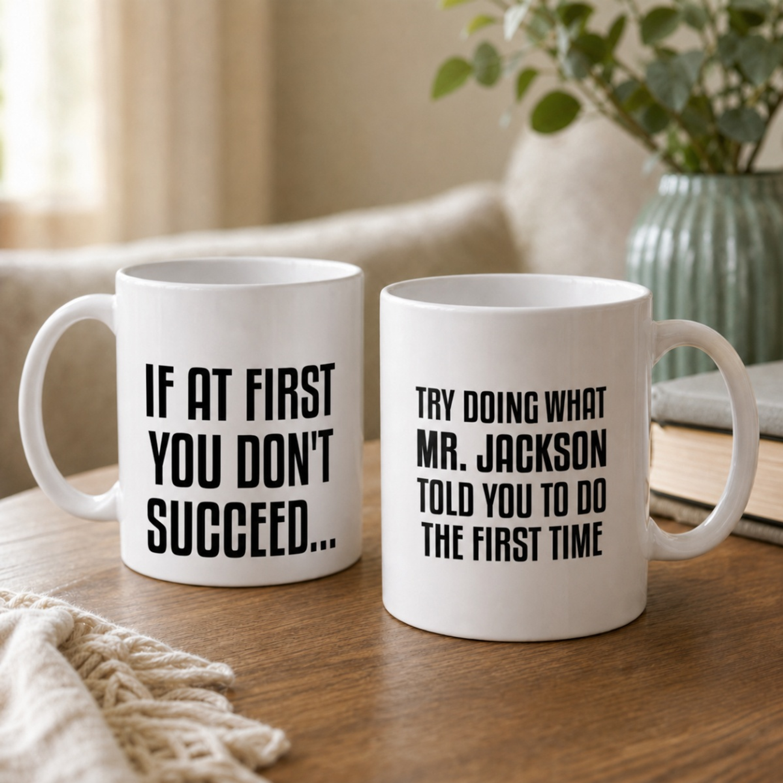 If At First You Don't Succeed Funny Personalized Name Mug Front