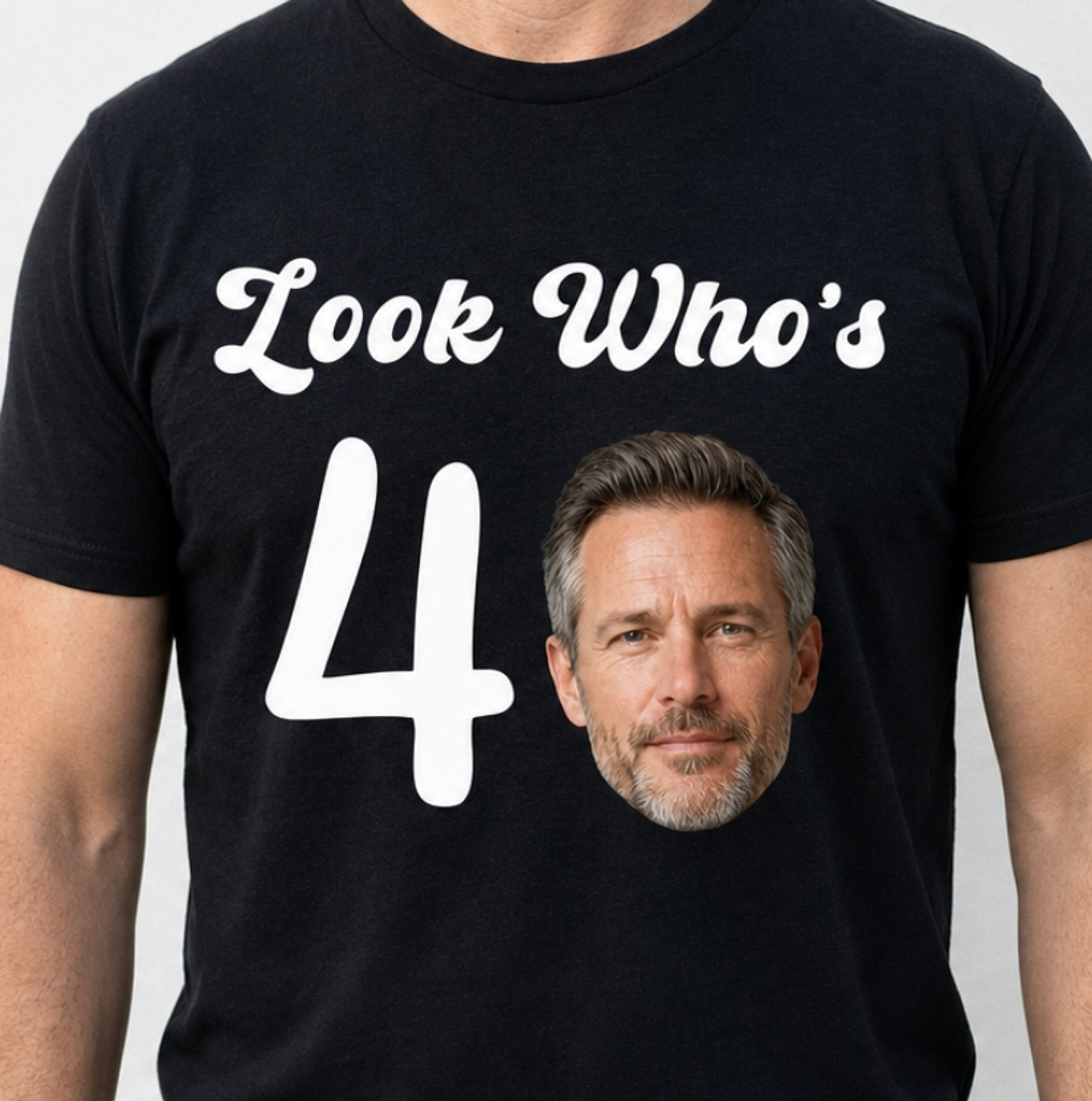 Look Who's Funny Custom Face Birthday Men's T-Shirt - Hero-0