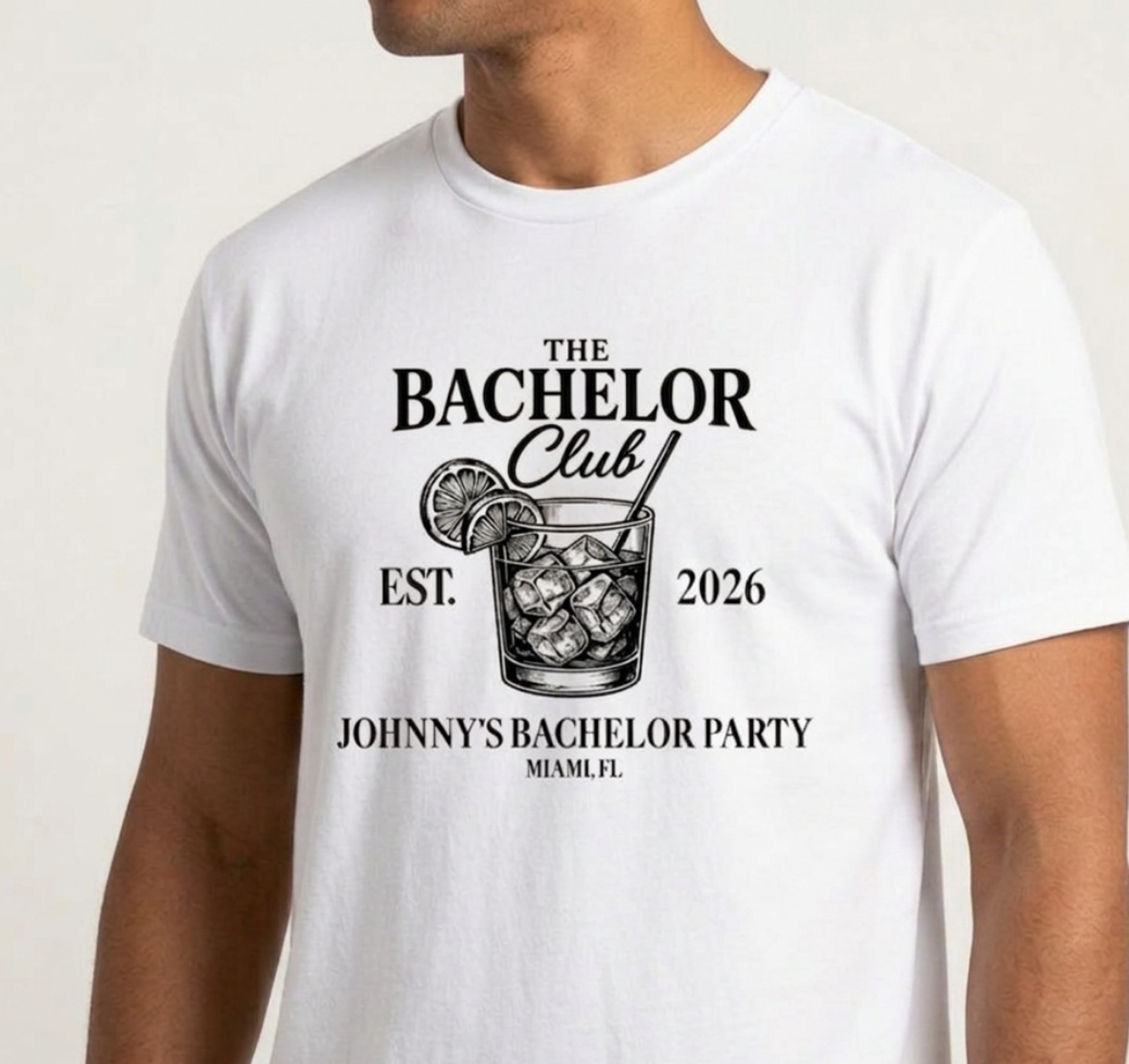The Bachelor Club Custom Bachelor Party Men's T-Shirt - Hero-0