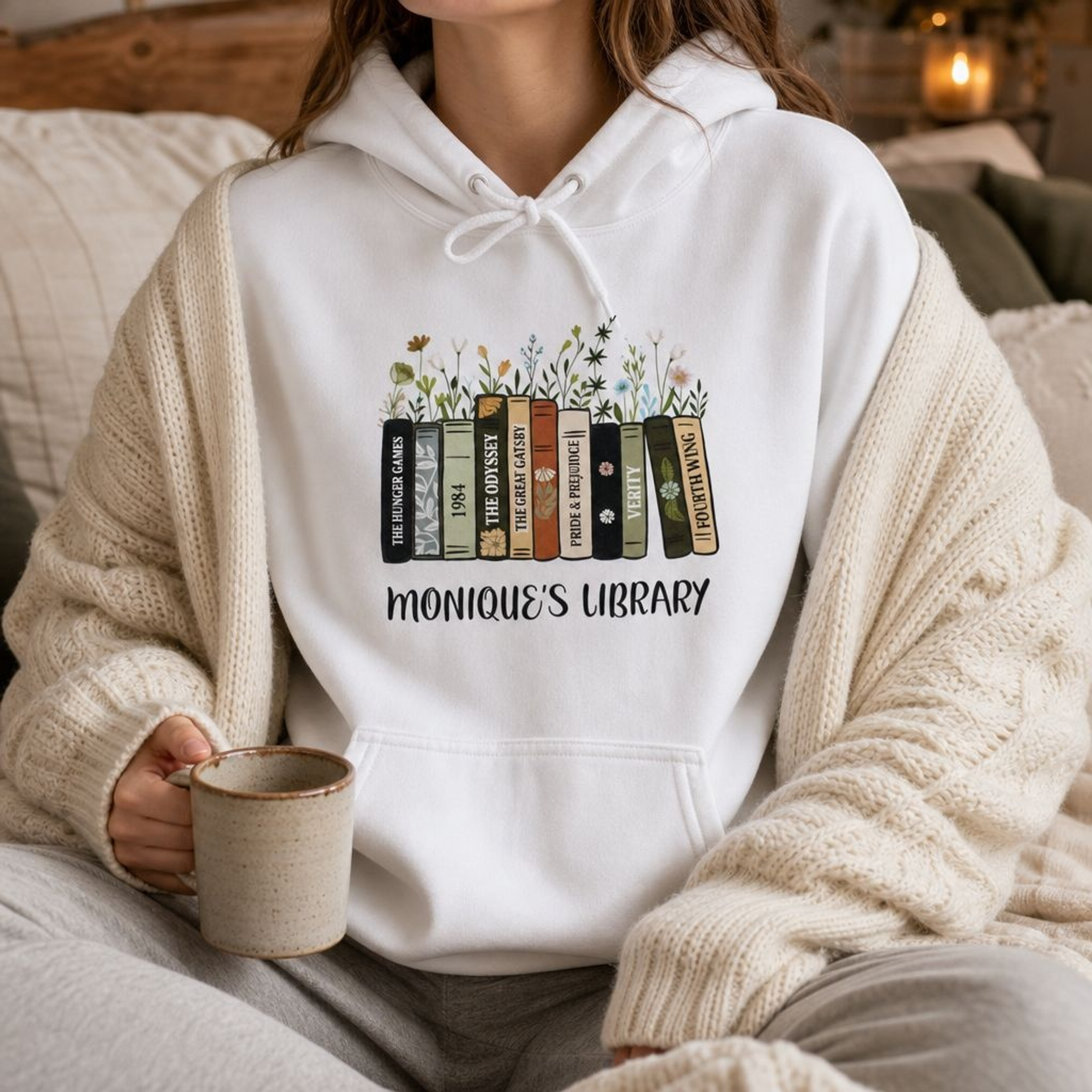 Personalized Library Book Names Men's Hoodie - Hero-0
