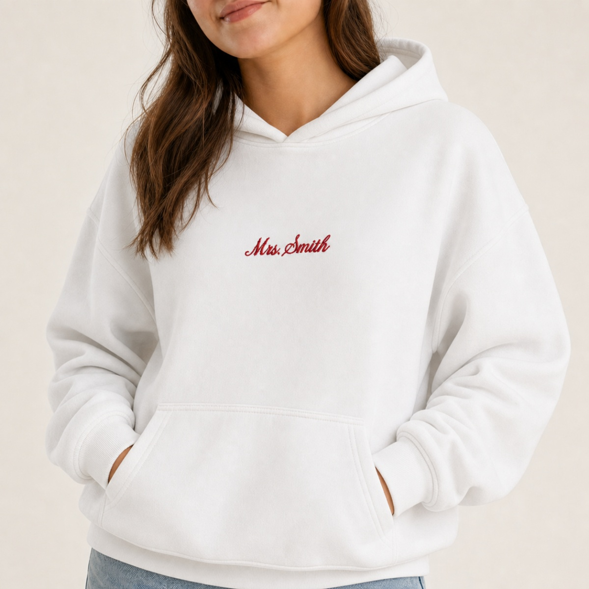 Mrs. Hoodie Last Name Embroidery Gift - Hero-0