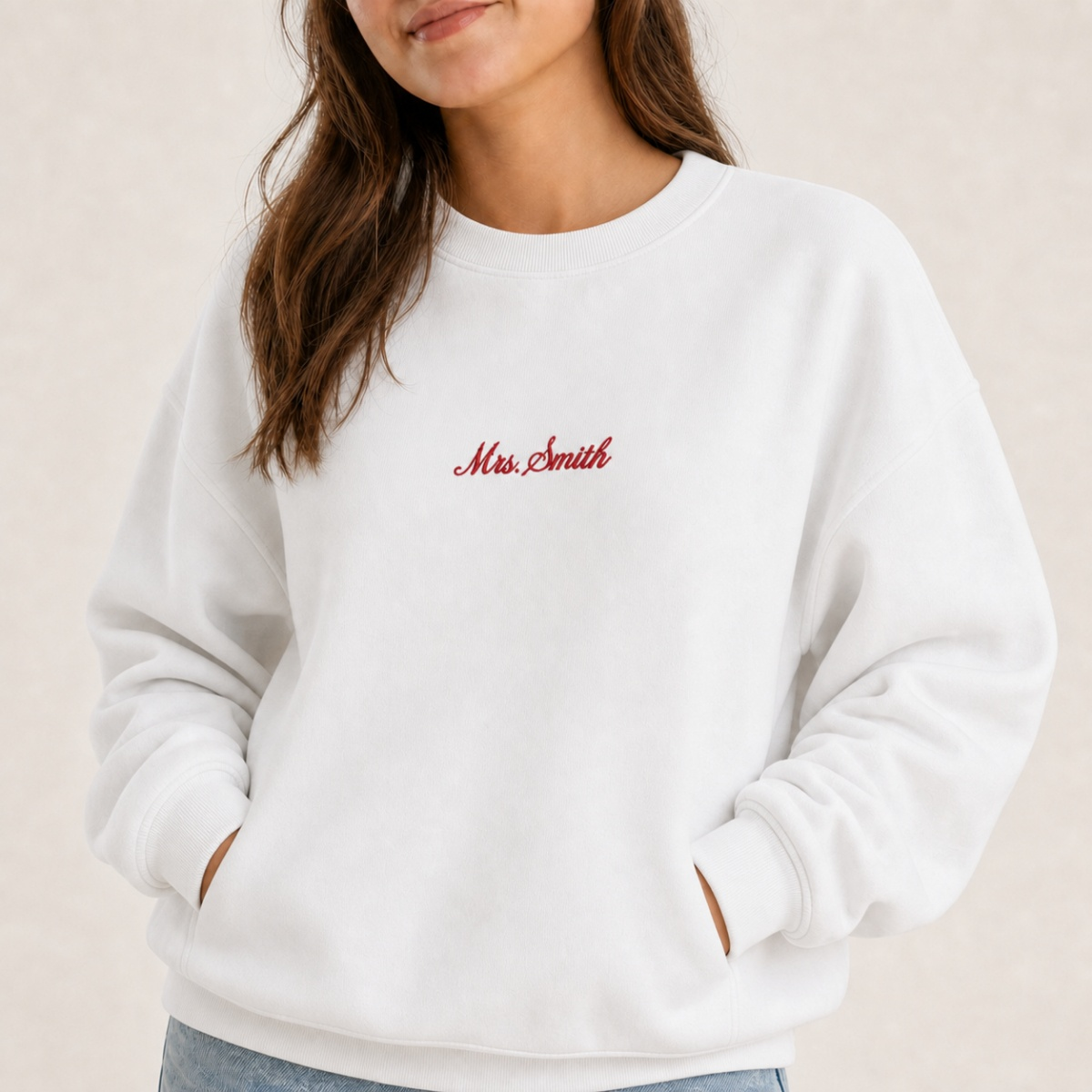Mrs. Sweatshirt Last Name Embroidery Gift - Hero-0