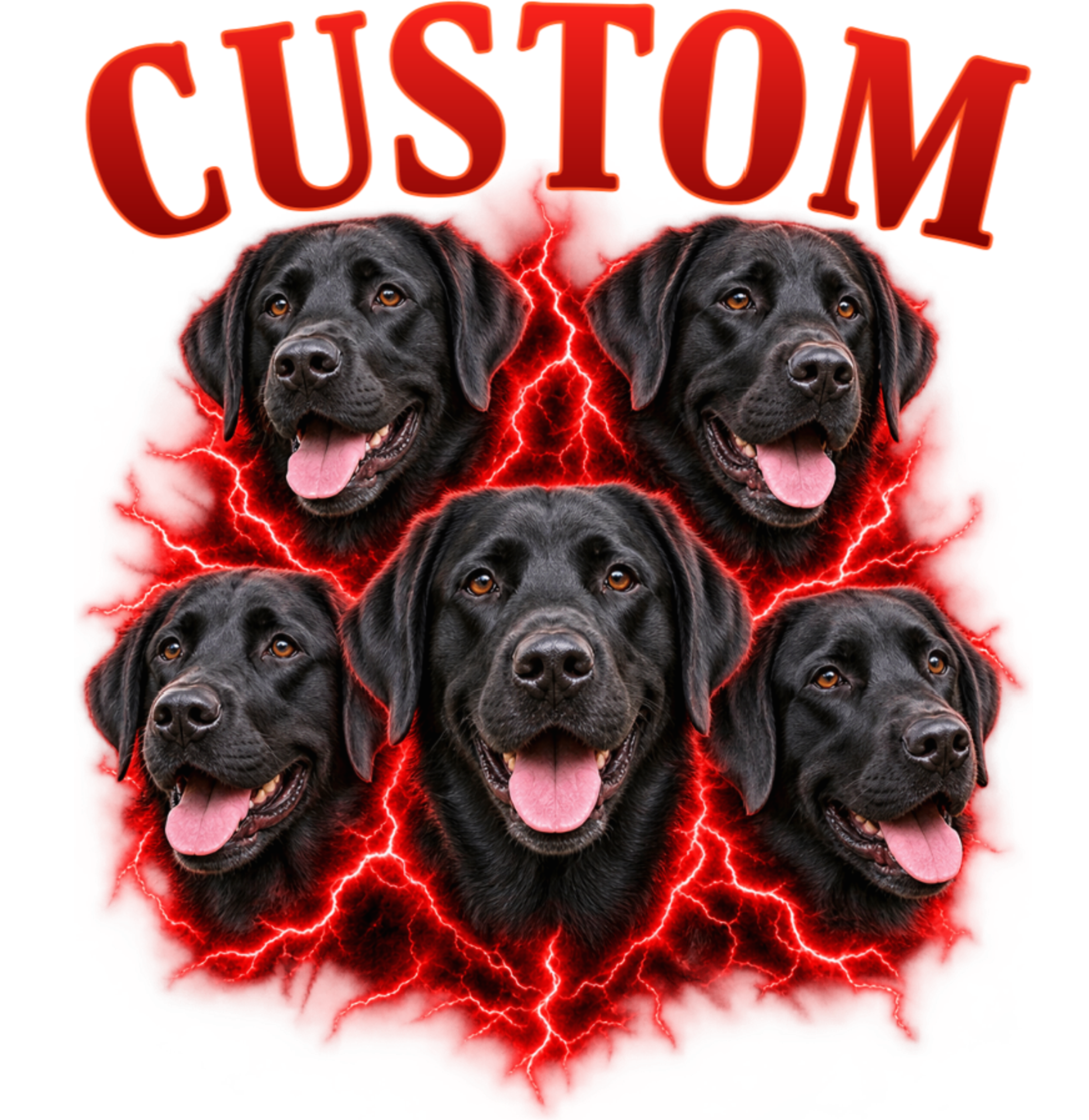 Custom Dog Portrait T-shirt - Personalized Pet Photo Graphic Tee
