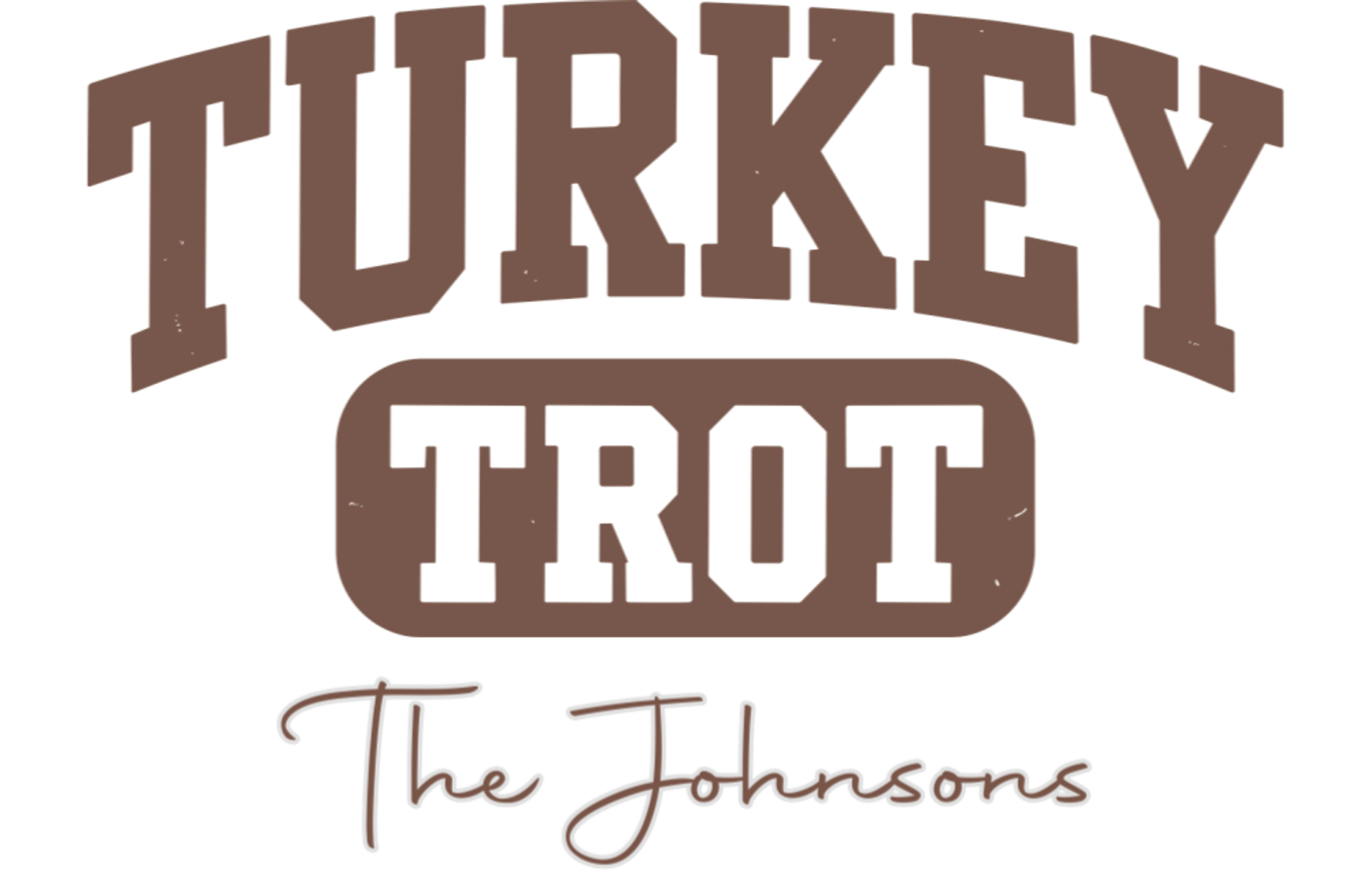 Turkey Trot Personalized Family Name Custom Gift - Thanksgiving Family Text Design