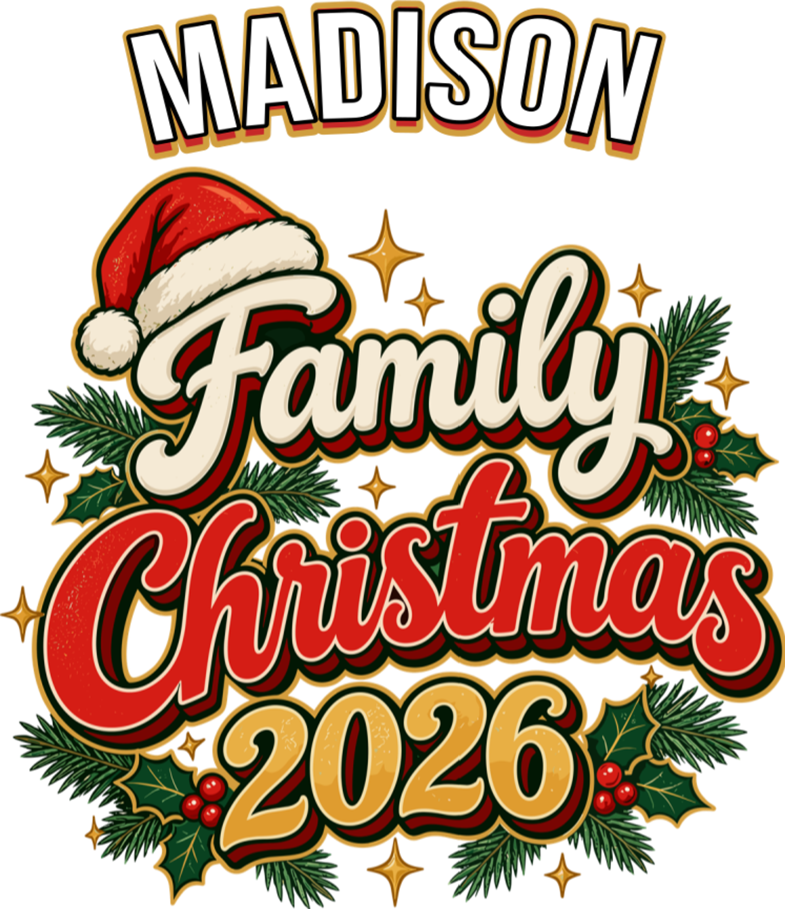 Family Christmas 2026 – Retro Vintage Santa Holiday