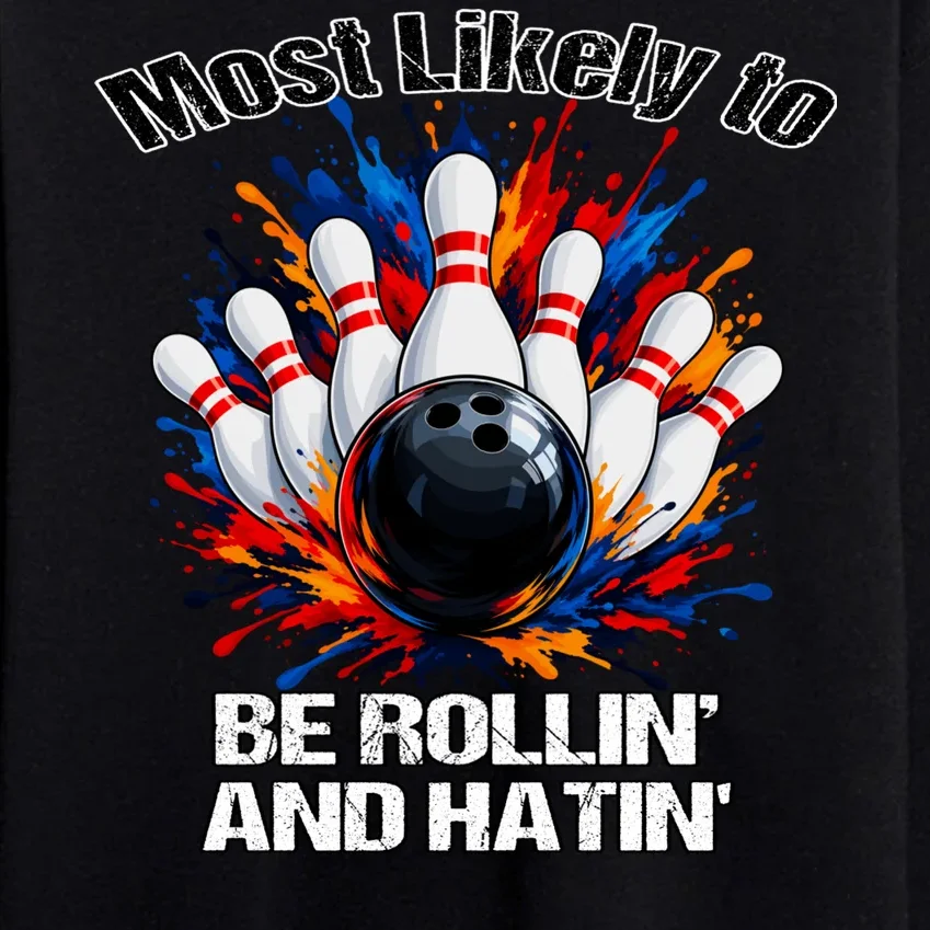 Colorful Bowling Strike – Retro Sports Graphic & Custom Text Men's Sweatsuit - Front - Close-up