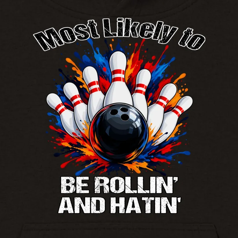 Colorful Bowling Strike – Retro Sports Graphic & Custom Text Kids Hoodie - Front - Close-up