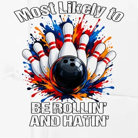Colorful Bowling Strike – Retro Sports Graphic & Custom Text Men's Chef Coat - Front - Close-up