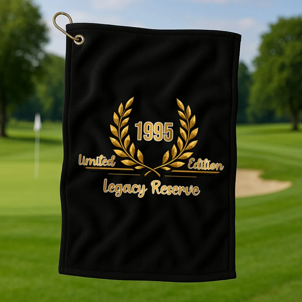 Custom Year Limited Edition Legacy Reserve – Personalized Vintage Design Golf Towel - Front 1