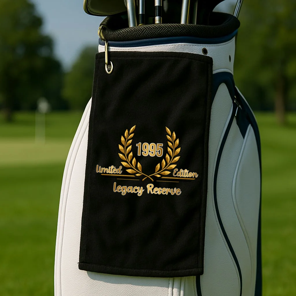 Custom Year Limited Edition Legacy Reserve – Personalized Vintage Design Golf Towel - Front 2
