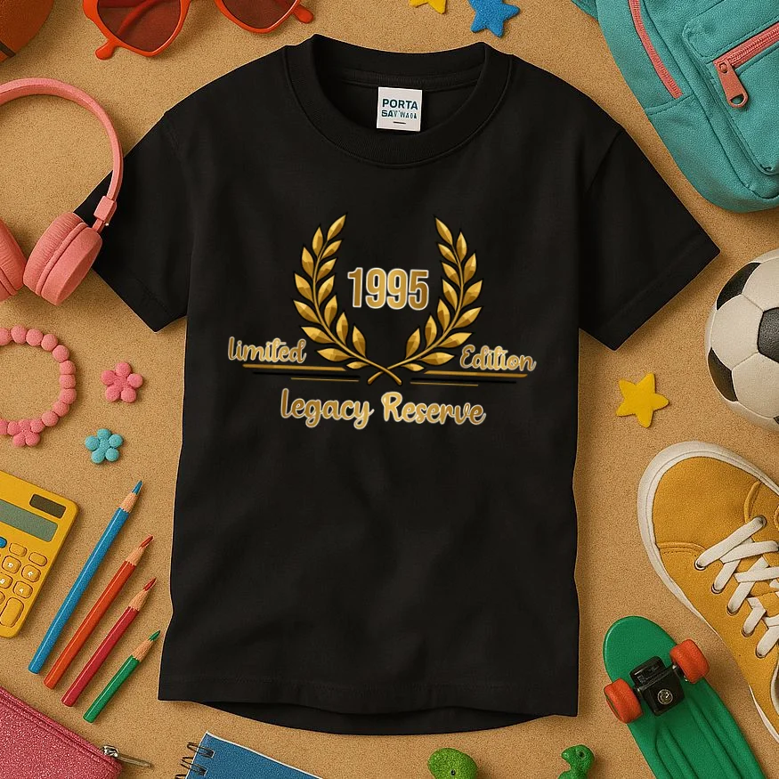 Custom Year Limited Edition Legacy Reserve – Personalized Vintage Design Kids T-Shirt - Front 2