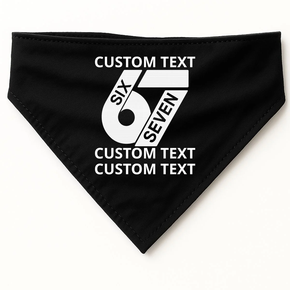 6-7 Meme Funny 67 Six Seven Custom Personalized Text Dog Bandana - Front