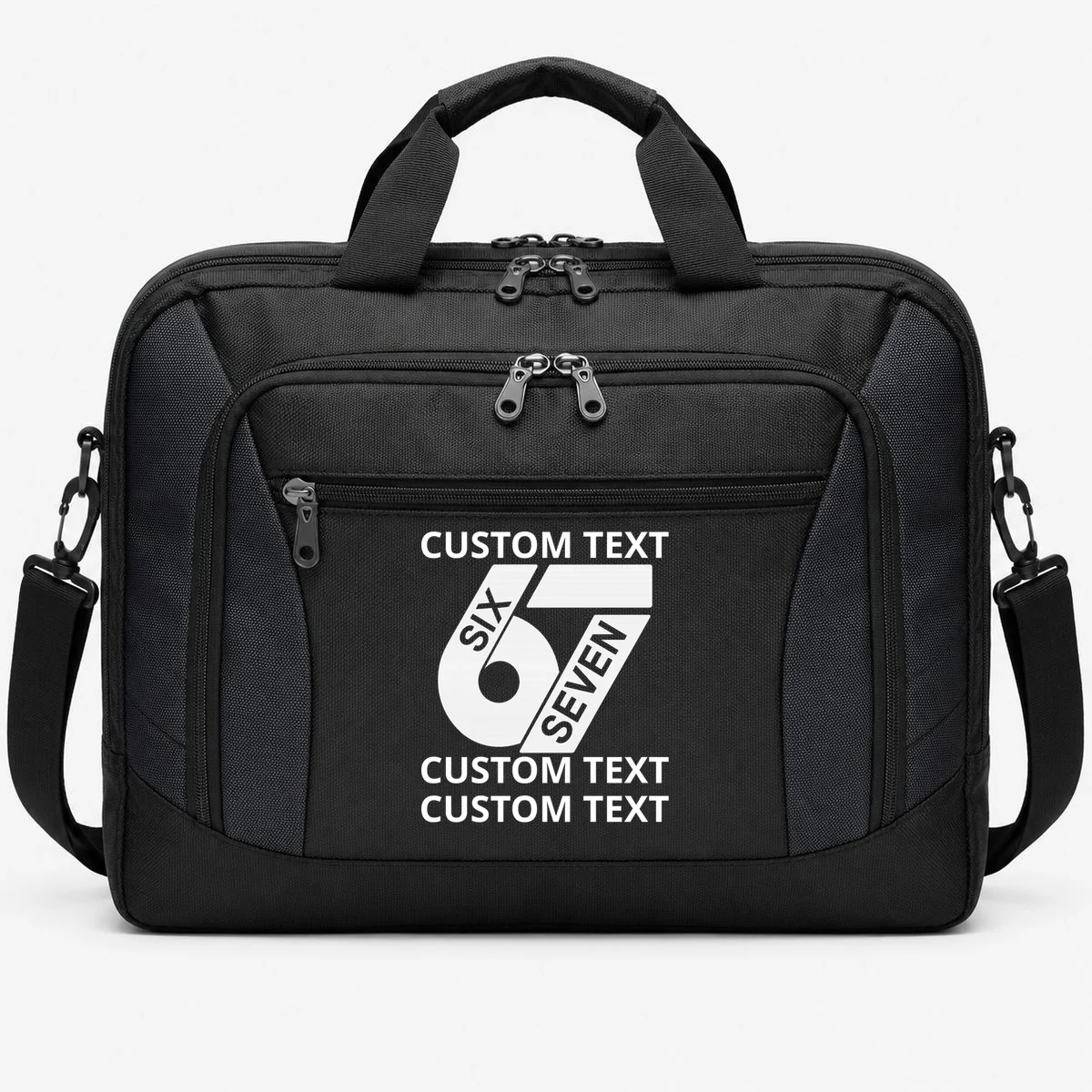 6-7 Meme Funny 67 Six Seven Custom Personalized Text Briefcase - Front