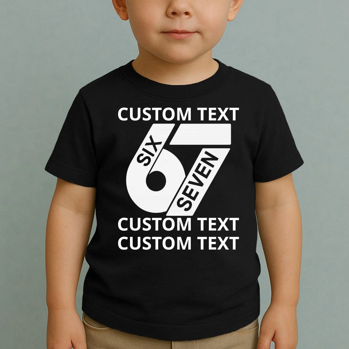 6-7 Meme Funny 67 Six Seven Custom Personalized Text Toddler T-Shirt - Front 1