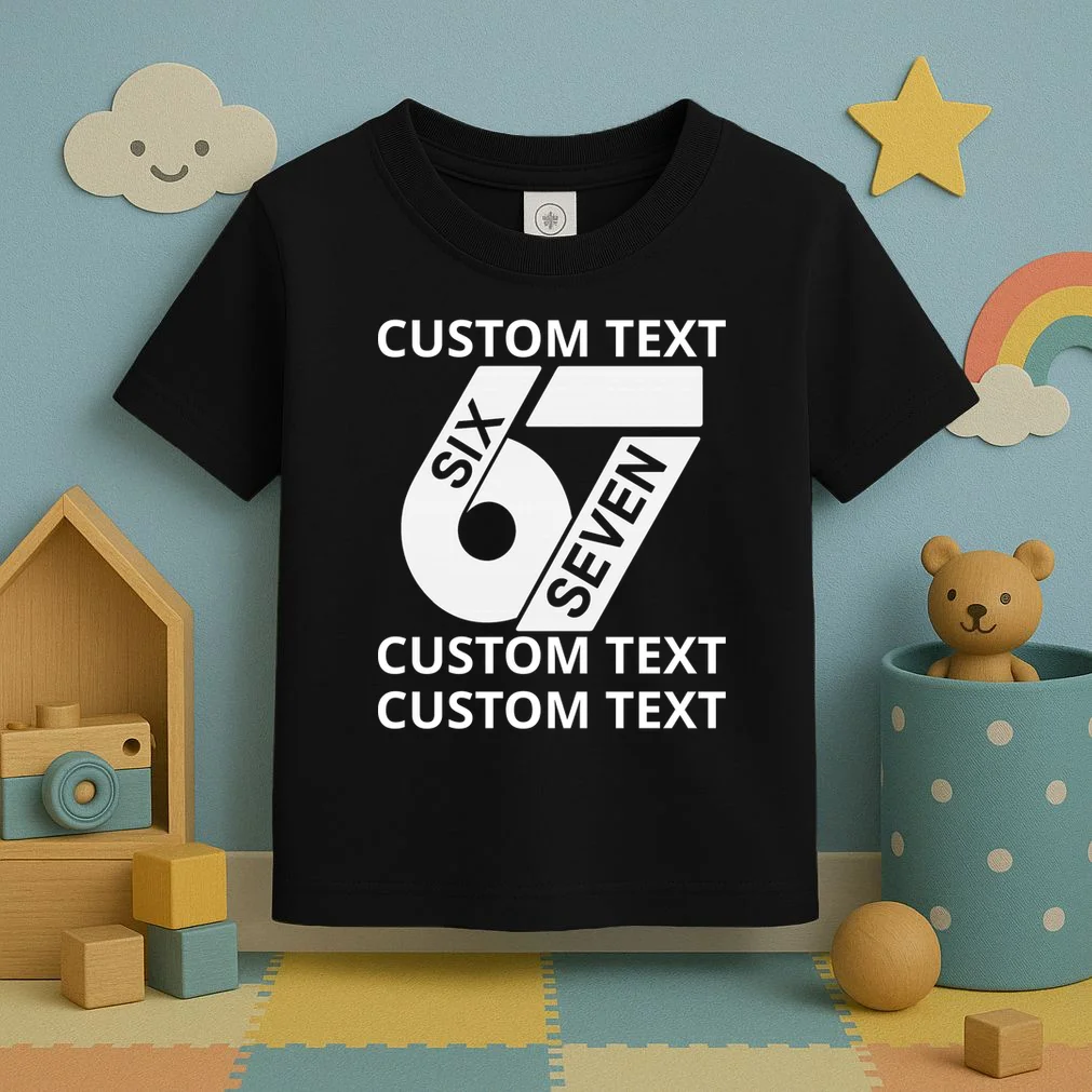 6-7 Meme Funny 67 Six Seven Custom Personalized Text Toddler T-Shirt - Front 2