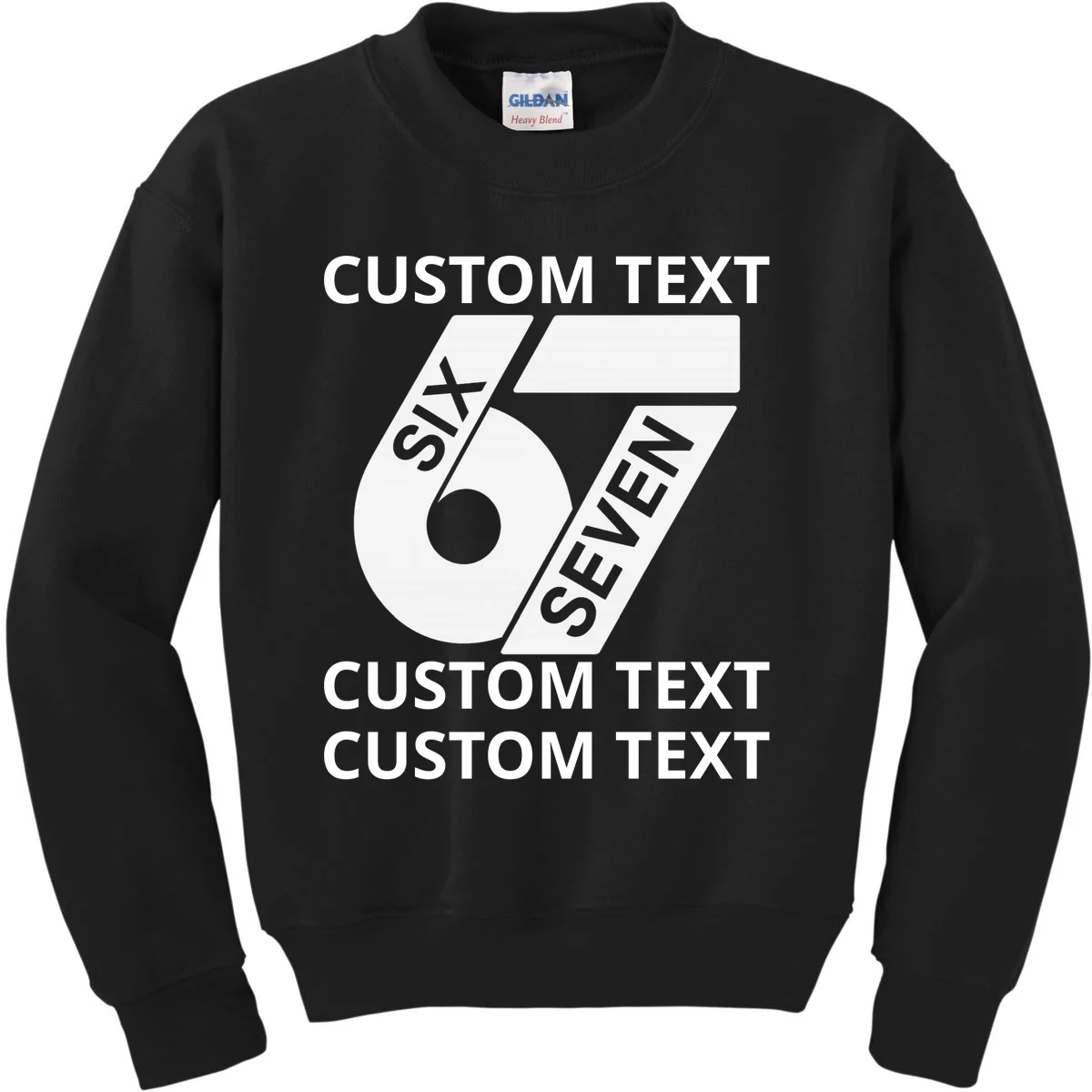 6-7 Meme Funny 67 Six Seven Custom Personalized Text Kids Sweatshirt - Front