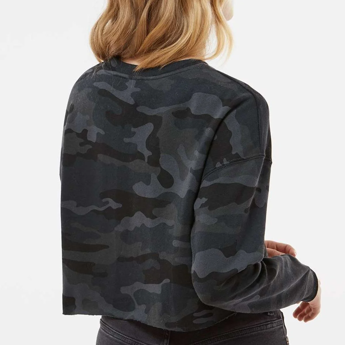 Create Your Own Custom Women's Cropped Pullover - Back 1