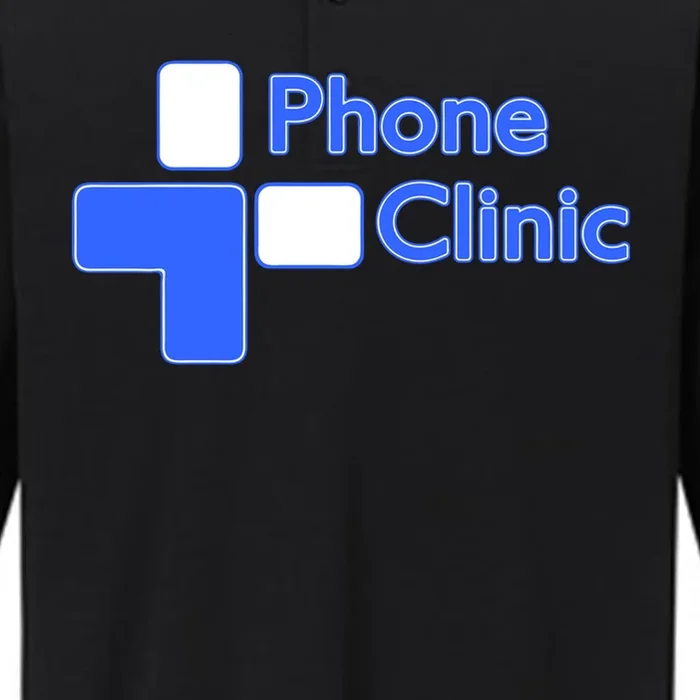 Phone Clinic Polo Performance Long Sleeve Polo - Front - Close-up