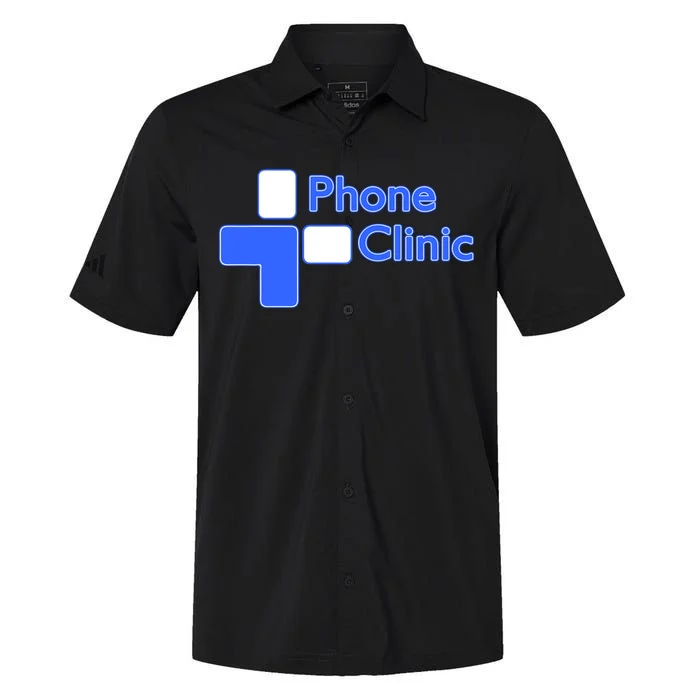 Phone Clinic Polo Button Down Short Sleeve Shirt - Front