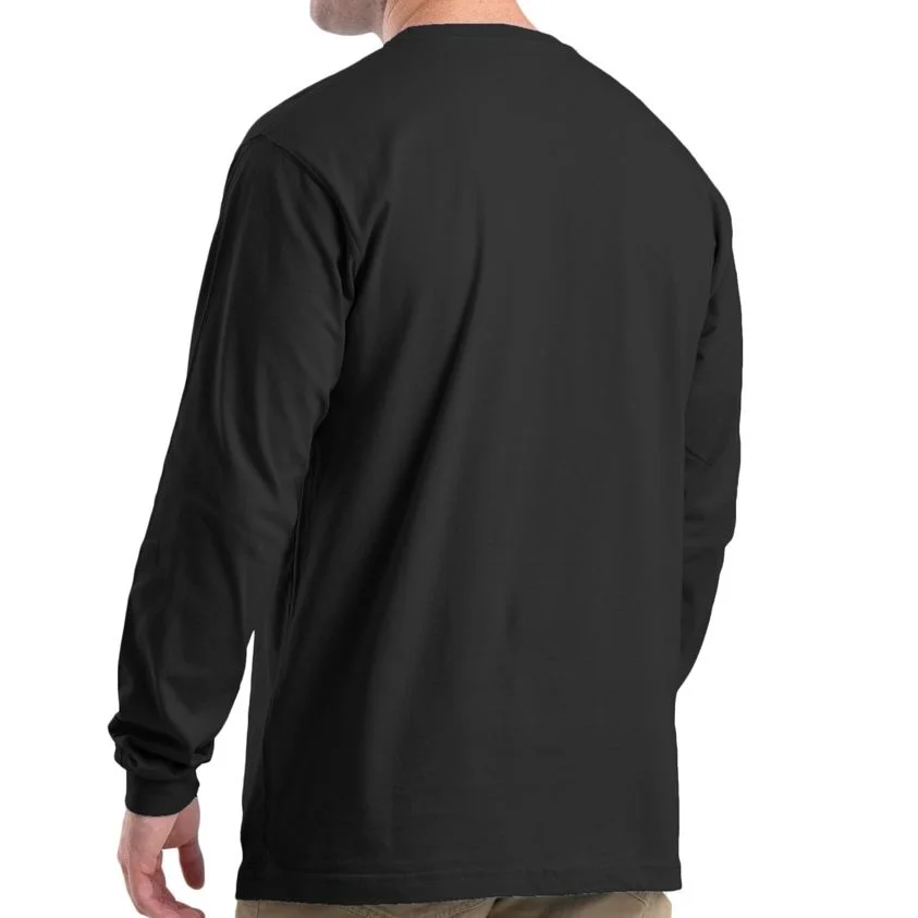 Create Your Own Custom Men's Heavyweight Long Sleeve Pocket T-Shirt - Back
