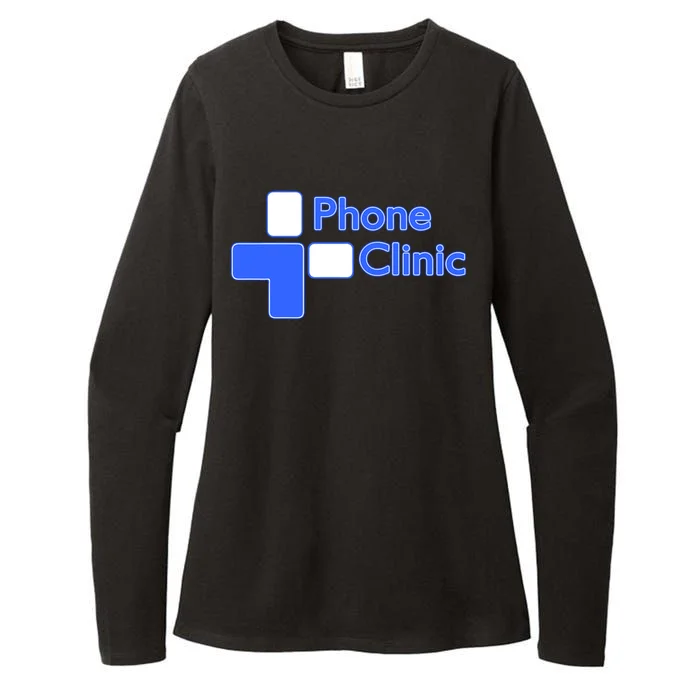Phone Clinic Promo Womens CVC Long Sleeve Shirt - Front