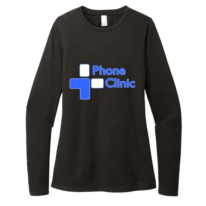 Phone Clinic Womens CVC Long Sleeve Shirt - Front