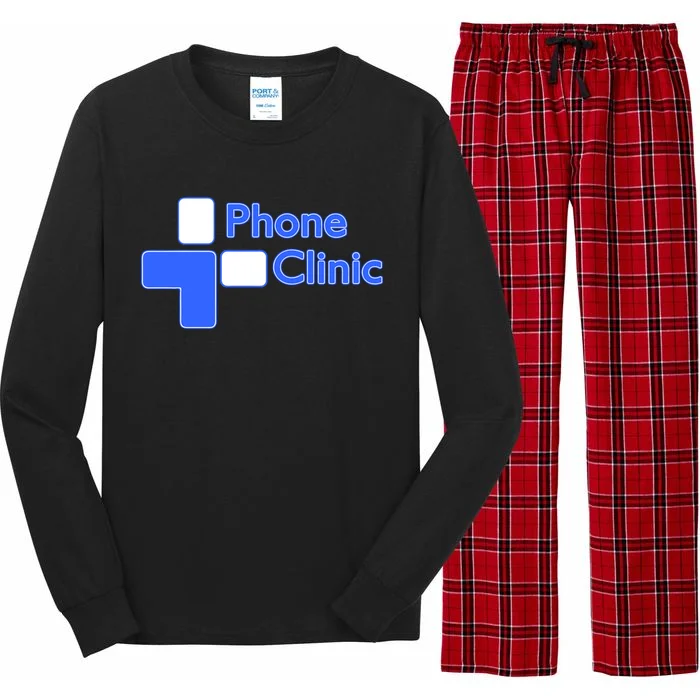 Phone Clinic Polo Long Sleeve Pajama Set - Front