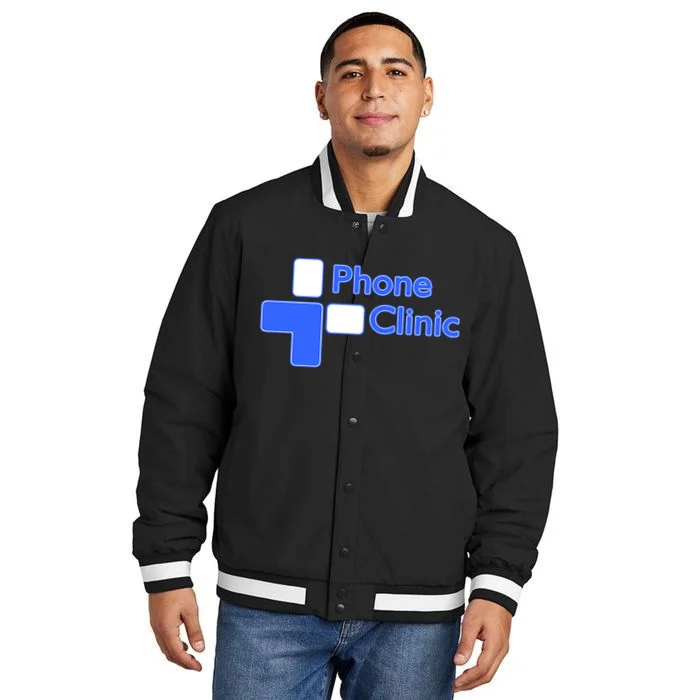 Phone Clinic Polo Insulated Varsity Jacket - Front