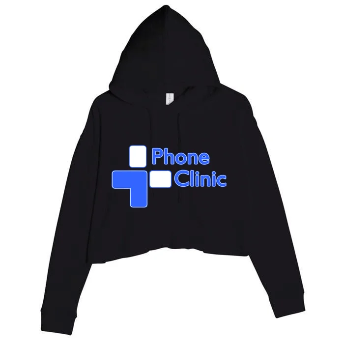 Phone Clinic Promo Crop Fleece Hoodie - Front