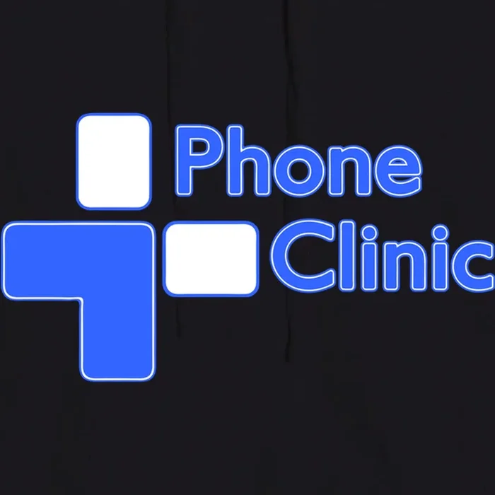 Phone Clinic Promo Crop Fleece Hoodie - Front - Close-up