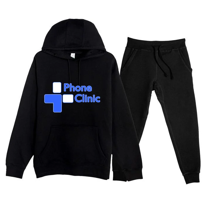 Phone Clinic Polo Premium Hooded Sweatsuit Set - Front