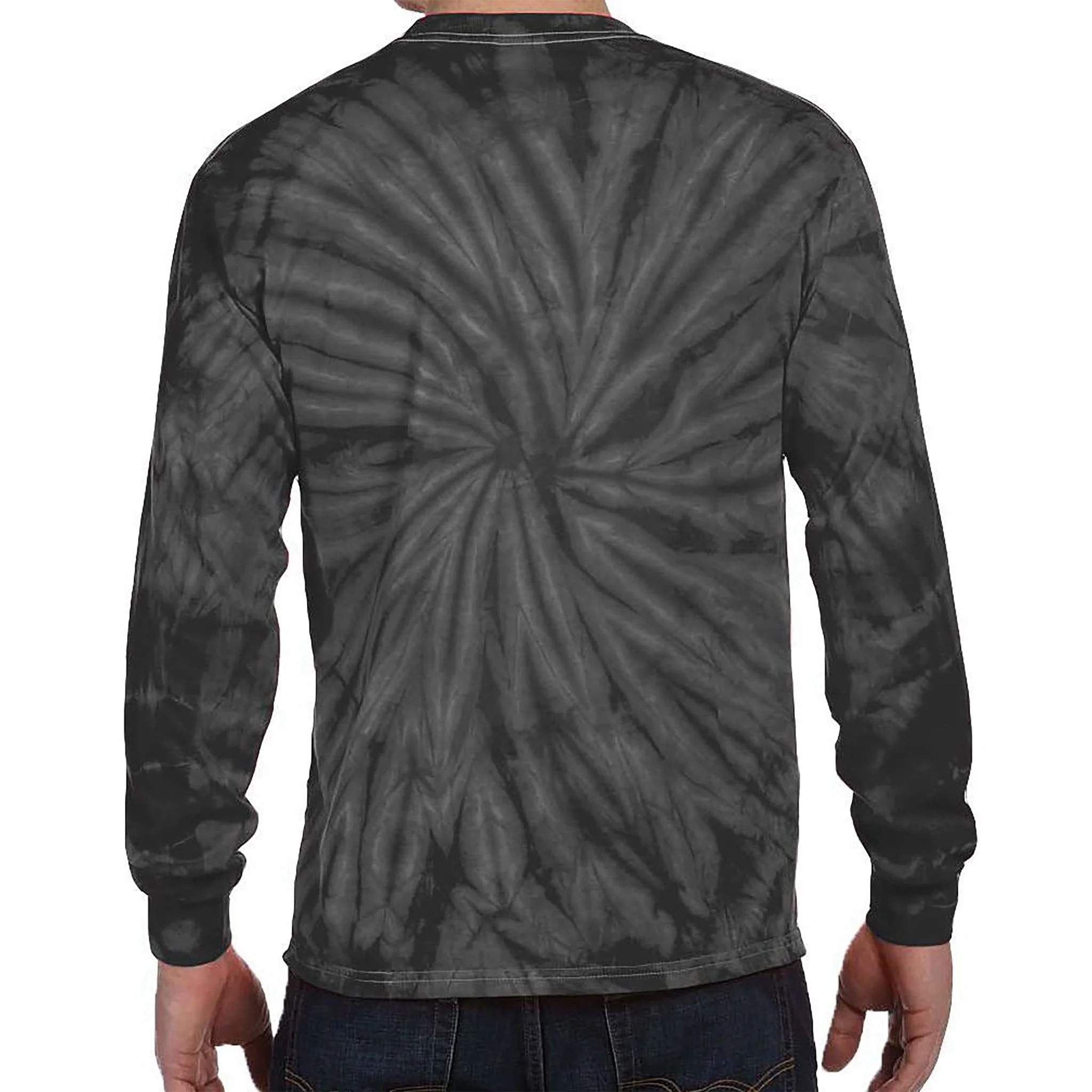 Create Your Own Custom Men's Tie-Dye Long Sleeve Shirt - Back