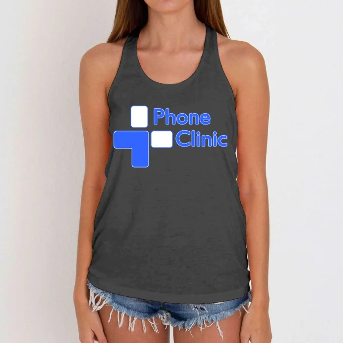 Phone Clinic Promo Women's Knotted Racerback Tank - Front