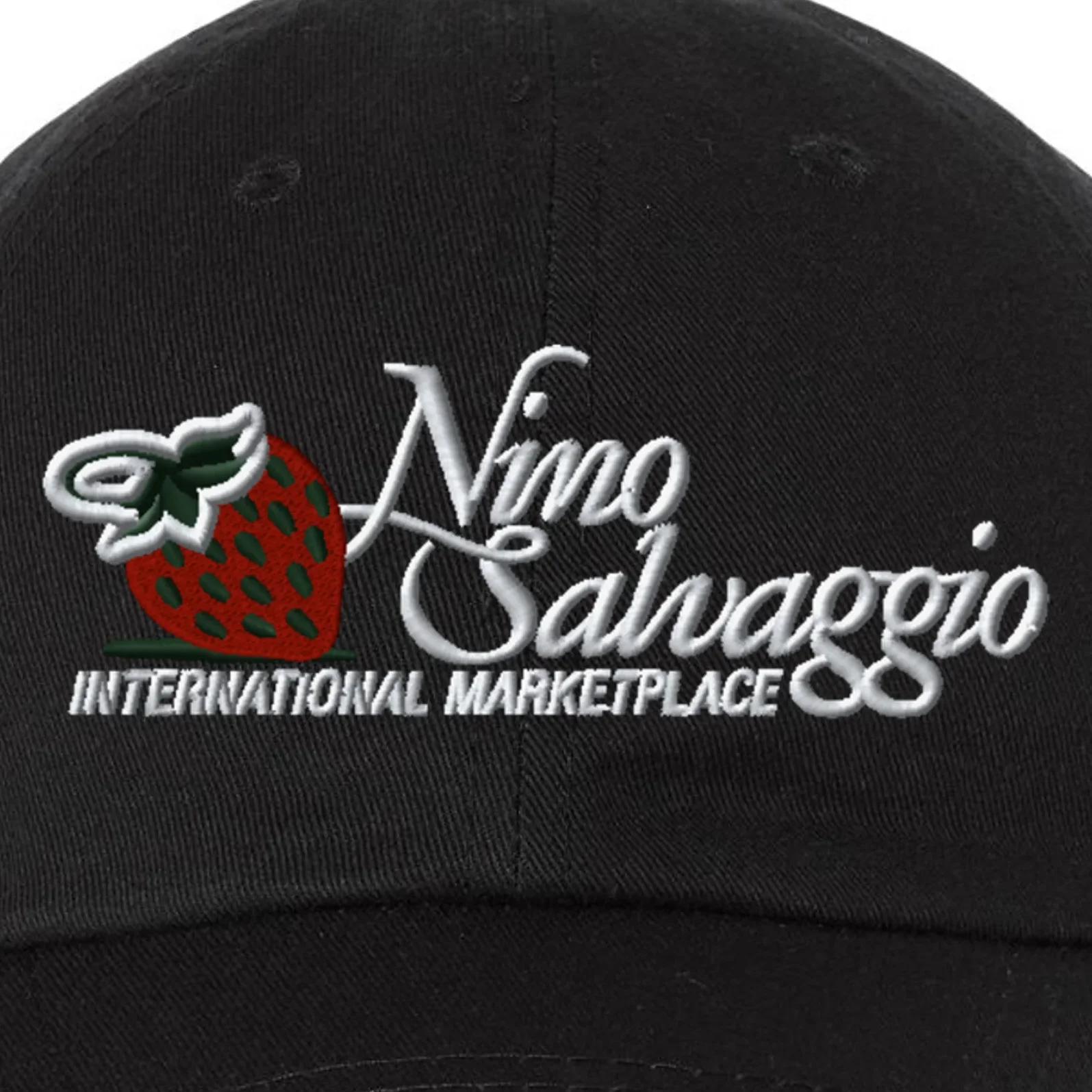 Nino Salvaggio Black Bio-Washed Cotton Classic Hat - Front - Close-up