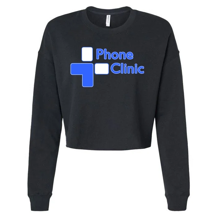 Phone Clinic Promo Cropped Pullover Crew - Front
