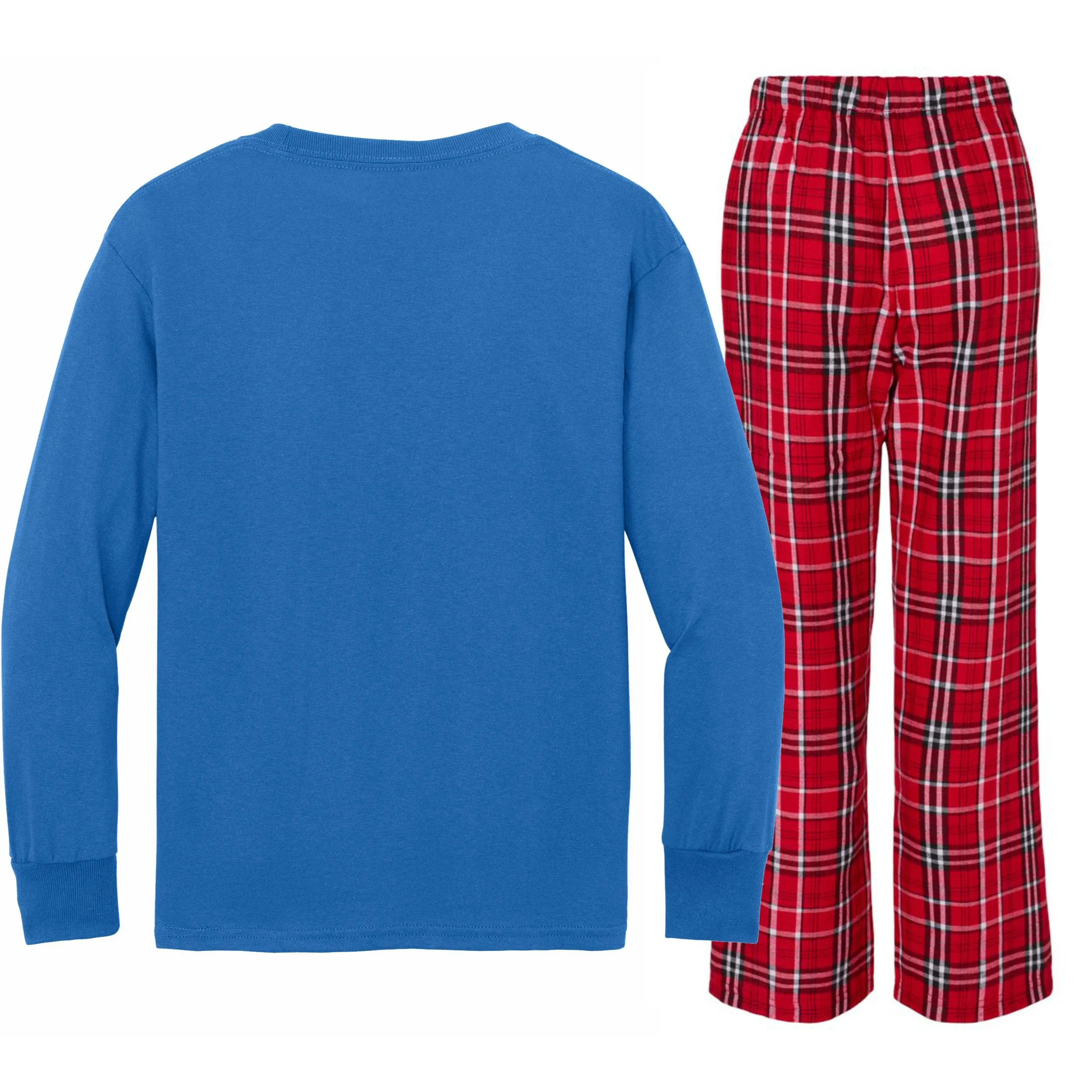 Personalized Autism Awareness Flag Custom Text Kids Long Sleeve Pajamas - Back