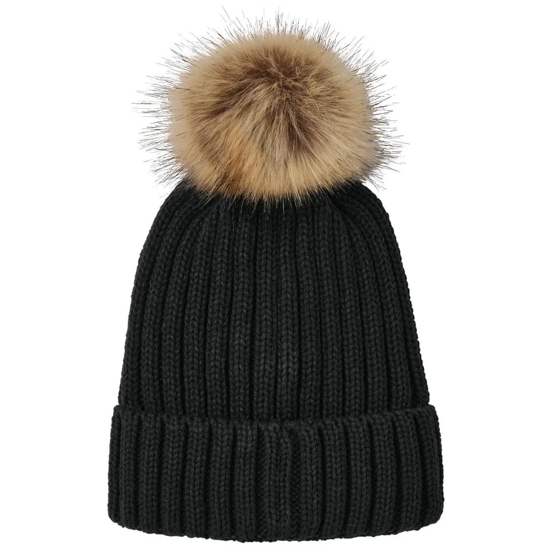 Create Your Own Custom Port Authority Faux Fur Pom Beanie - Back