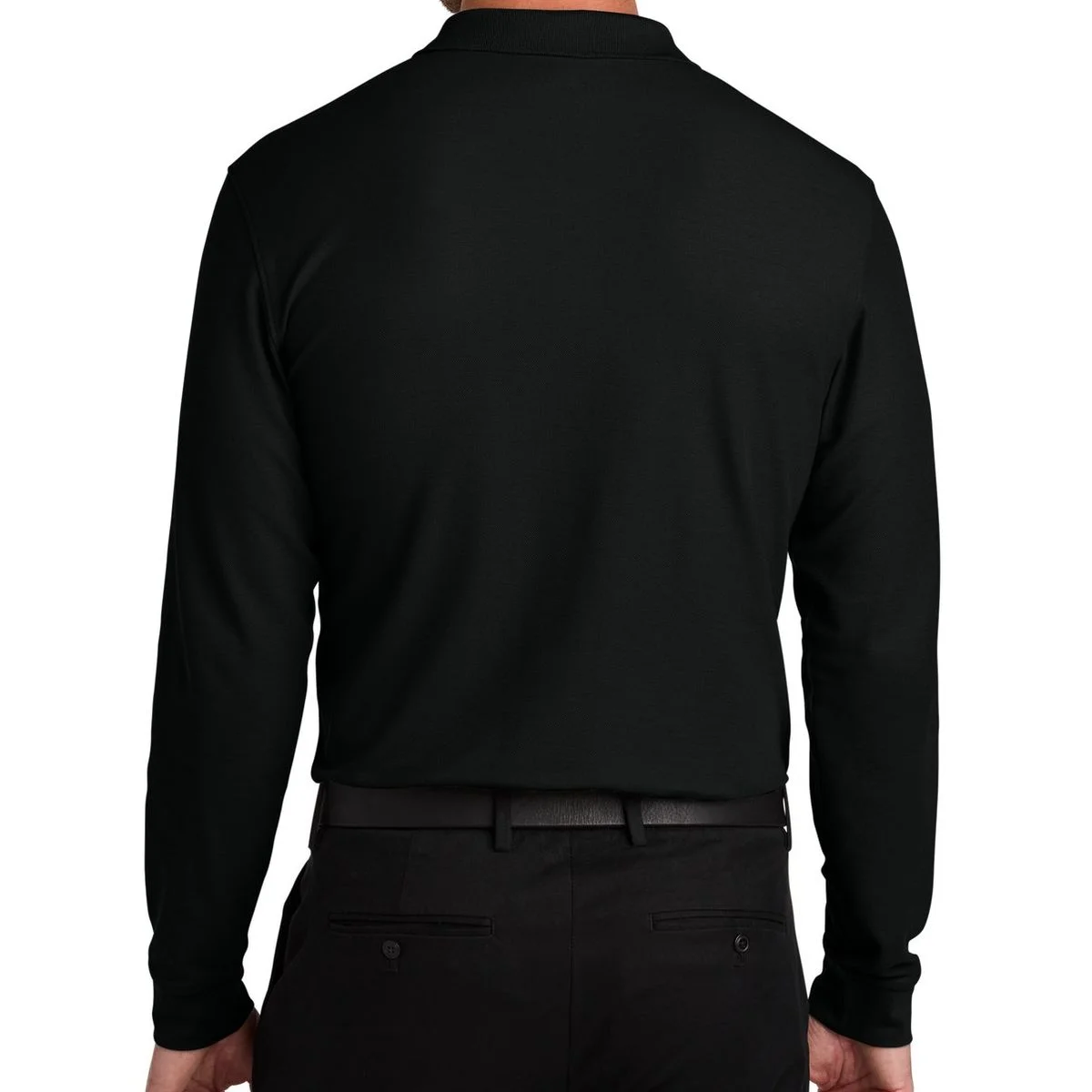 Create Your Own Custom Wearever Signature Pique Long Sleeve Polo - Back 1