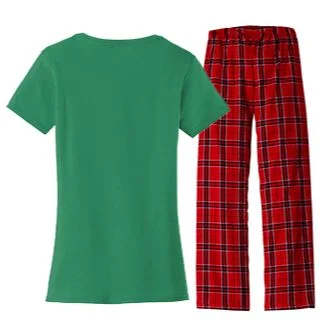 Custom Leprechaun Face Personalized St Patricks Day Women's Flannel Pajama Set - Back