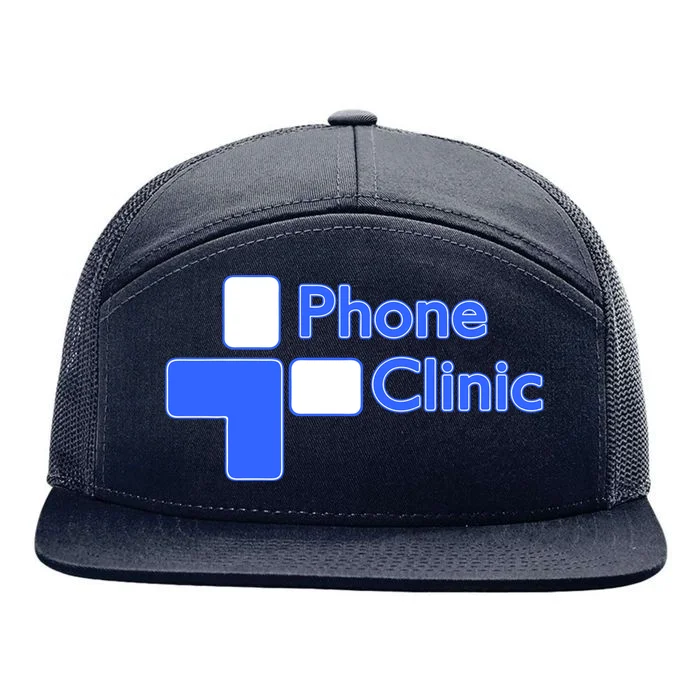 Phone Clinic Hat Seven-Panel Trucker Cap - Front