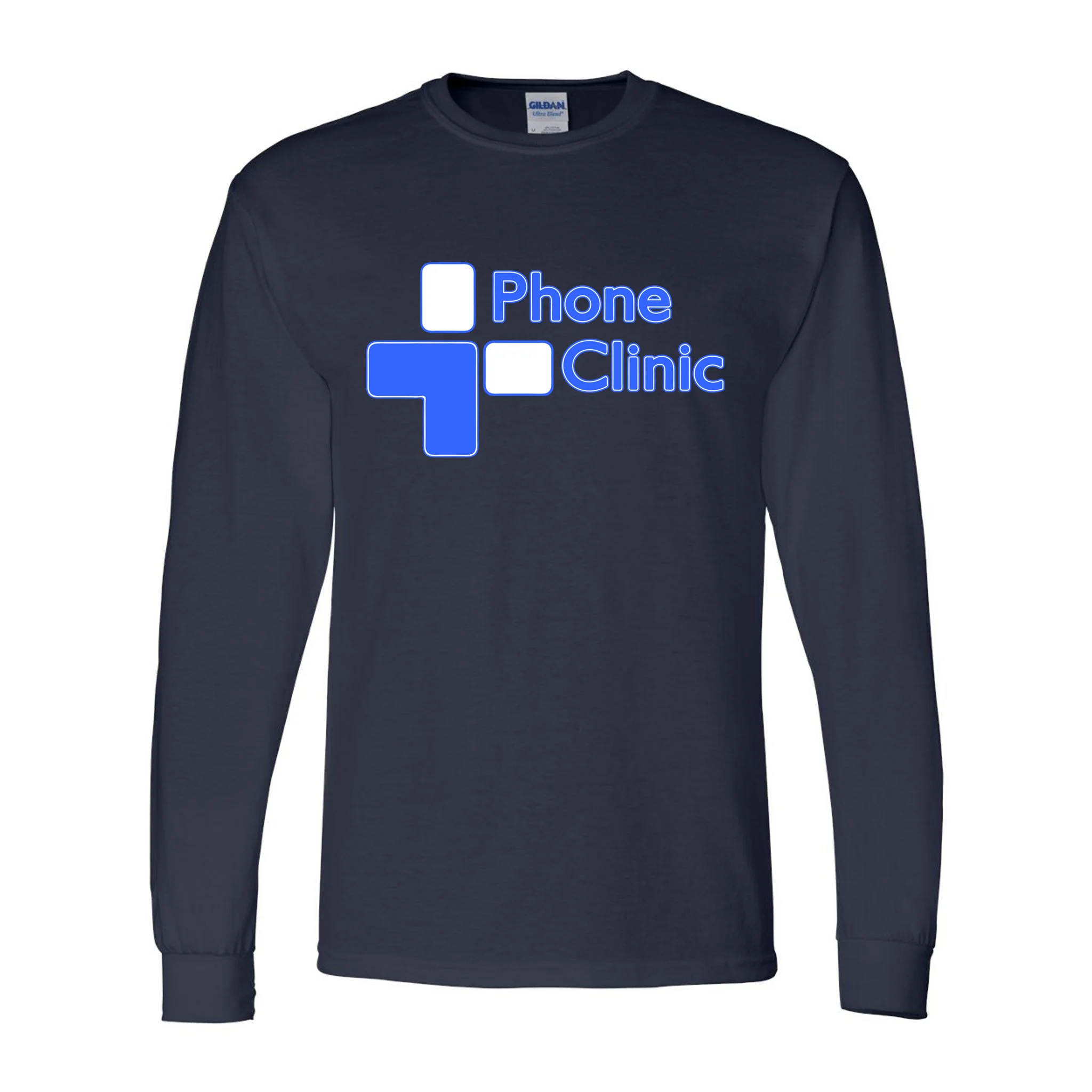 Phone Clinic Polo DryBlend 50/50 Long Sleeve T-Shirt - Front
