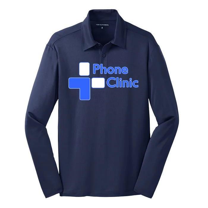 Phone Clinic Polo Silk Touch Performance Long Sleeve Polo - Front