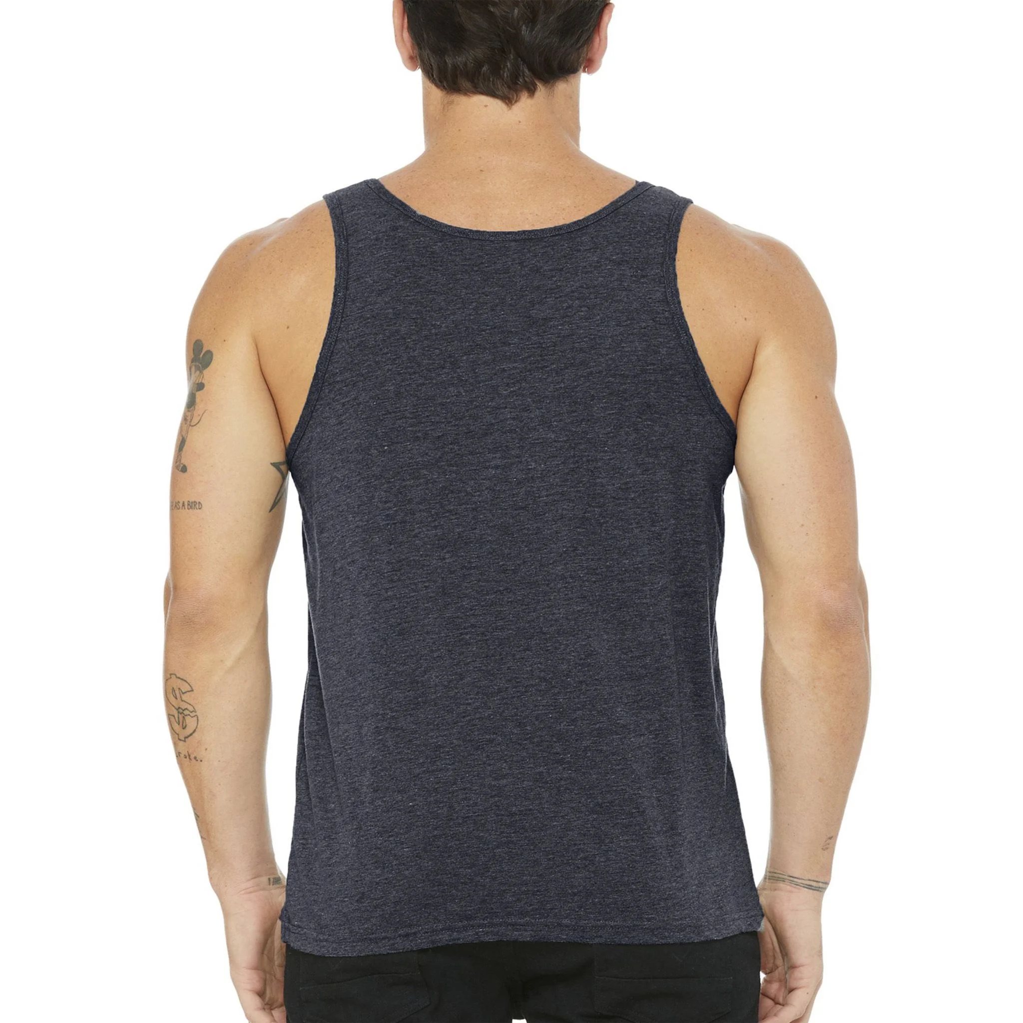 USA Flag Cross Christian Custom Personalized Text Tank Top - Back