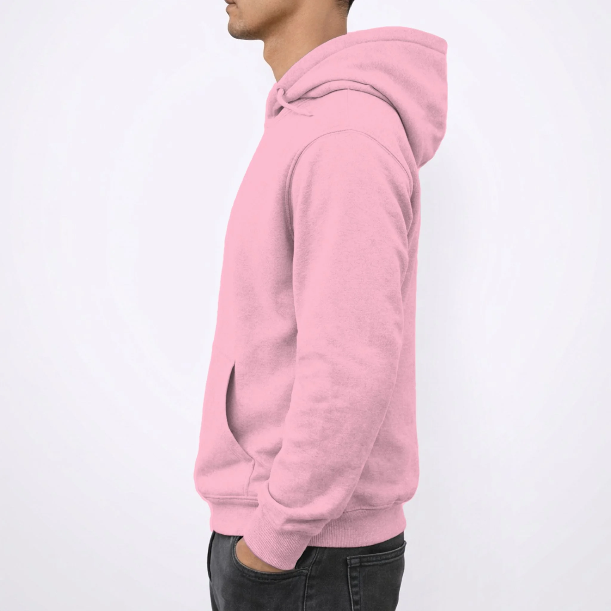 Personalized Custom Name Pink Ribbon Raccoon Breast Cancer Awareness Men's Hoodie - Left Sleeve