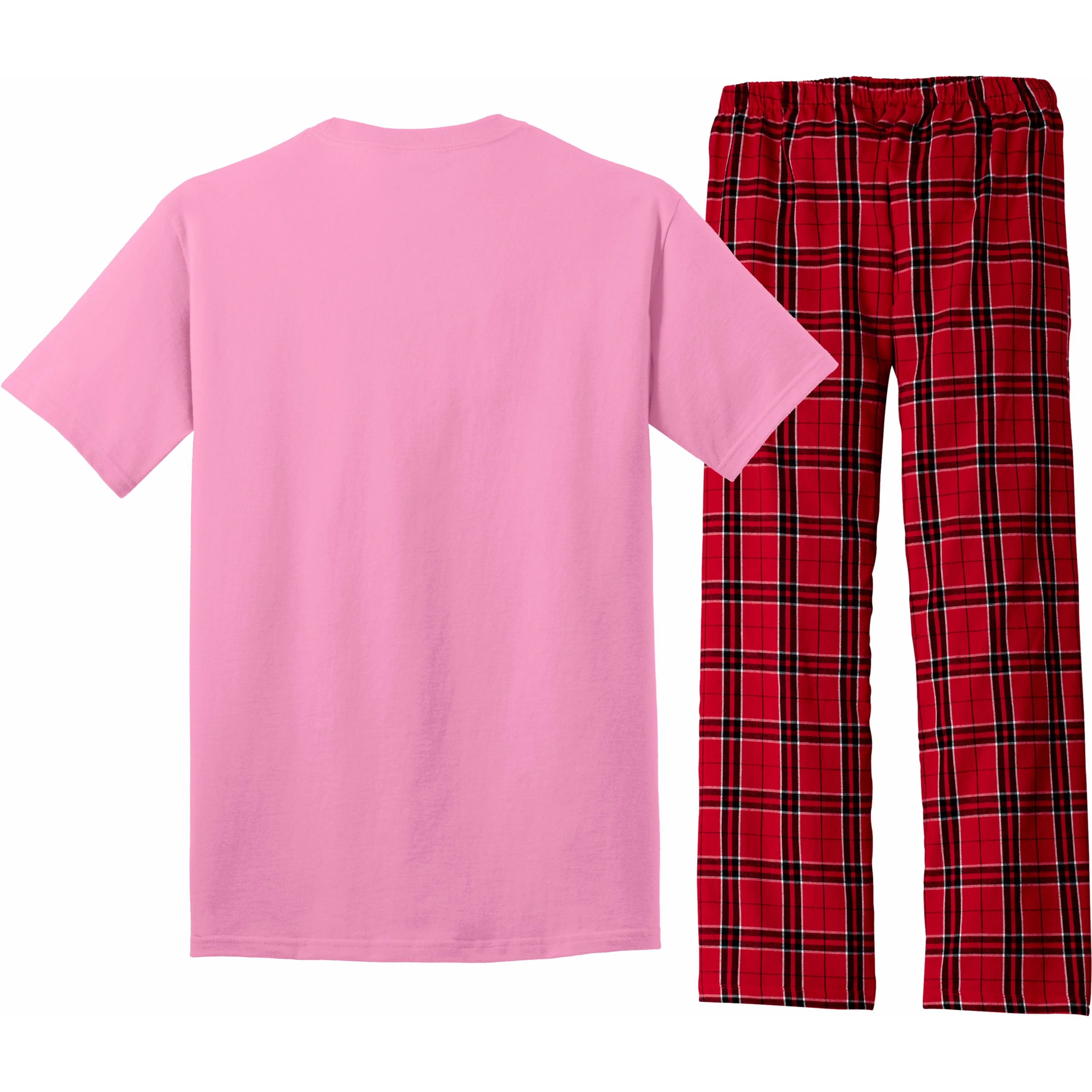 Personalized Custom Name Pink Ribbon Raccoon Breast Cancer Awareness Men's Pajamas - Back