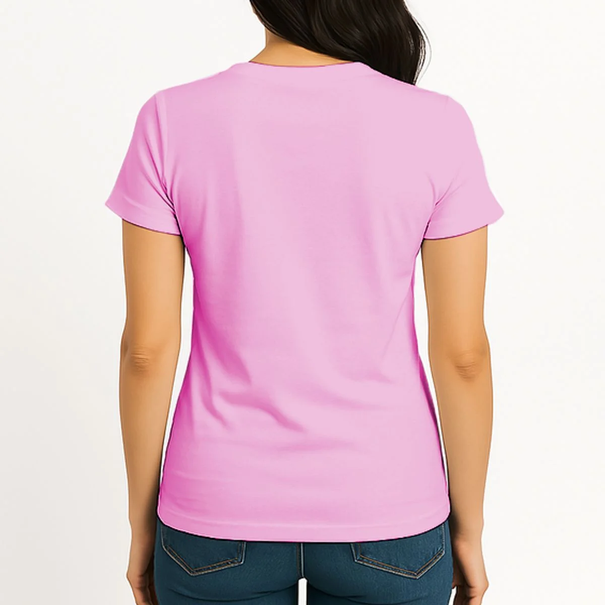 Your Text Personalized Custom Text Cute Girls Easter Bunny Women's T-Shirt - Back
