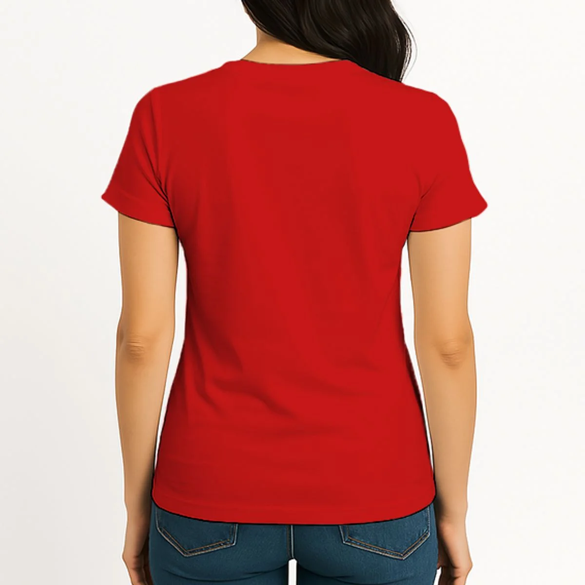 Personalized Patriotic American Flag Vintage Custom Text Women's T-Shirt - Back