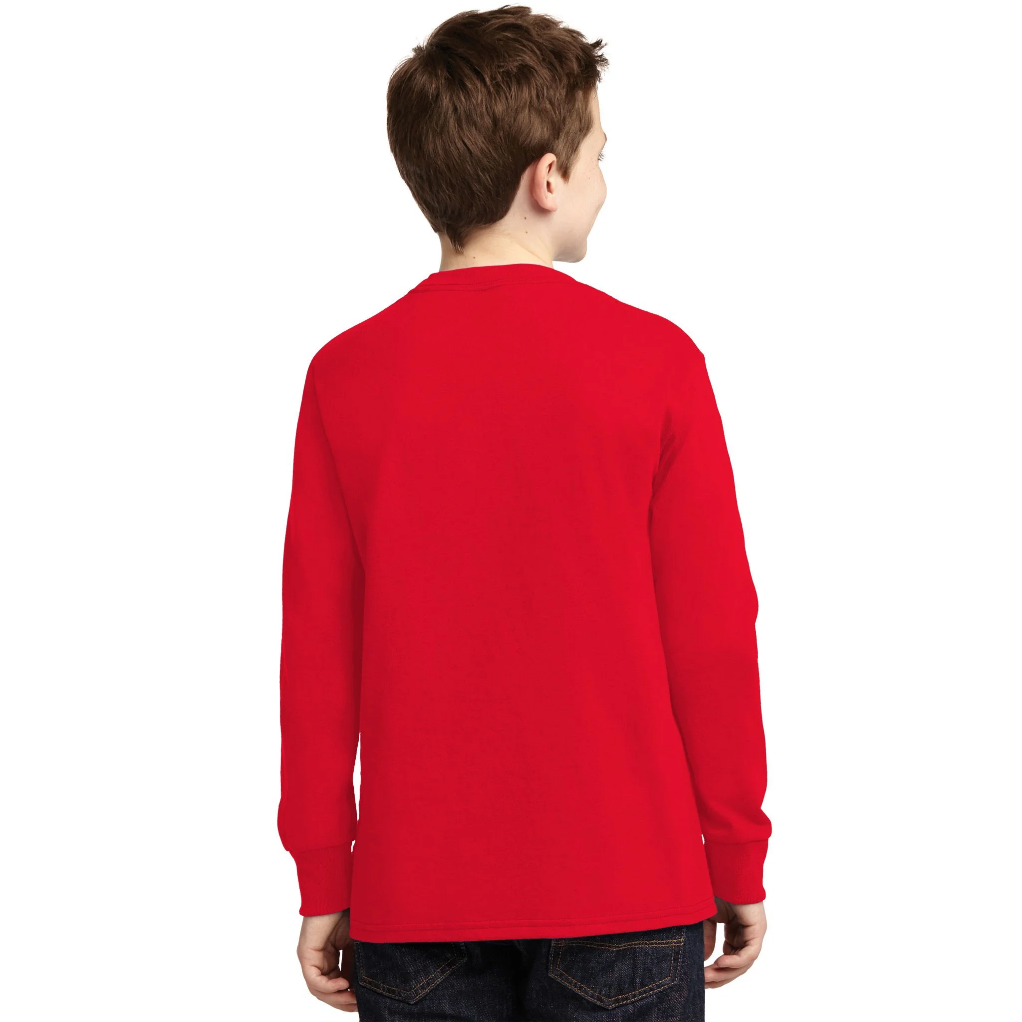 Personalized Patriotic American Flag Vintage Custom Text Kids Long Sleeve Shirt - Back