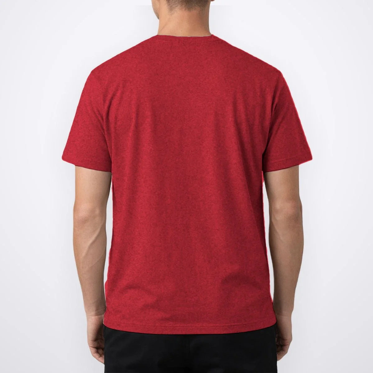 Personalized Christmas Photo Name Custom Gift - Santa Hat Portrait Holiday Design Men's T-Shirt - Back 1